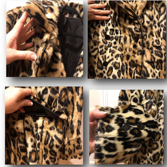 Free People Leopard Print Faux Fur Coat NWT Medium - Picture 6 of 6